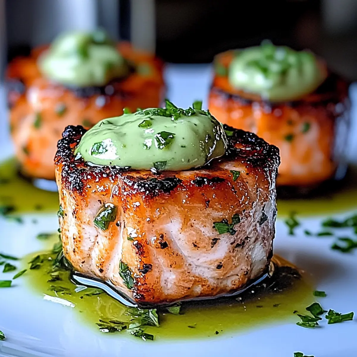 Salmon Balls Avocado Sauce
