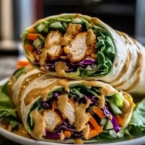 Thai Peanut Chicken Wraps