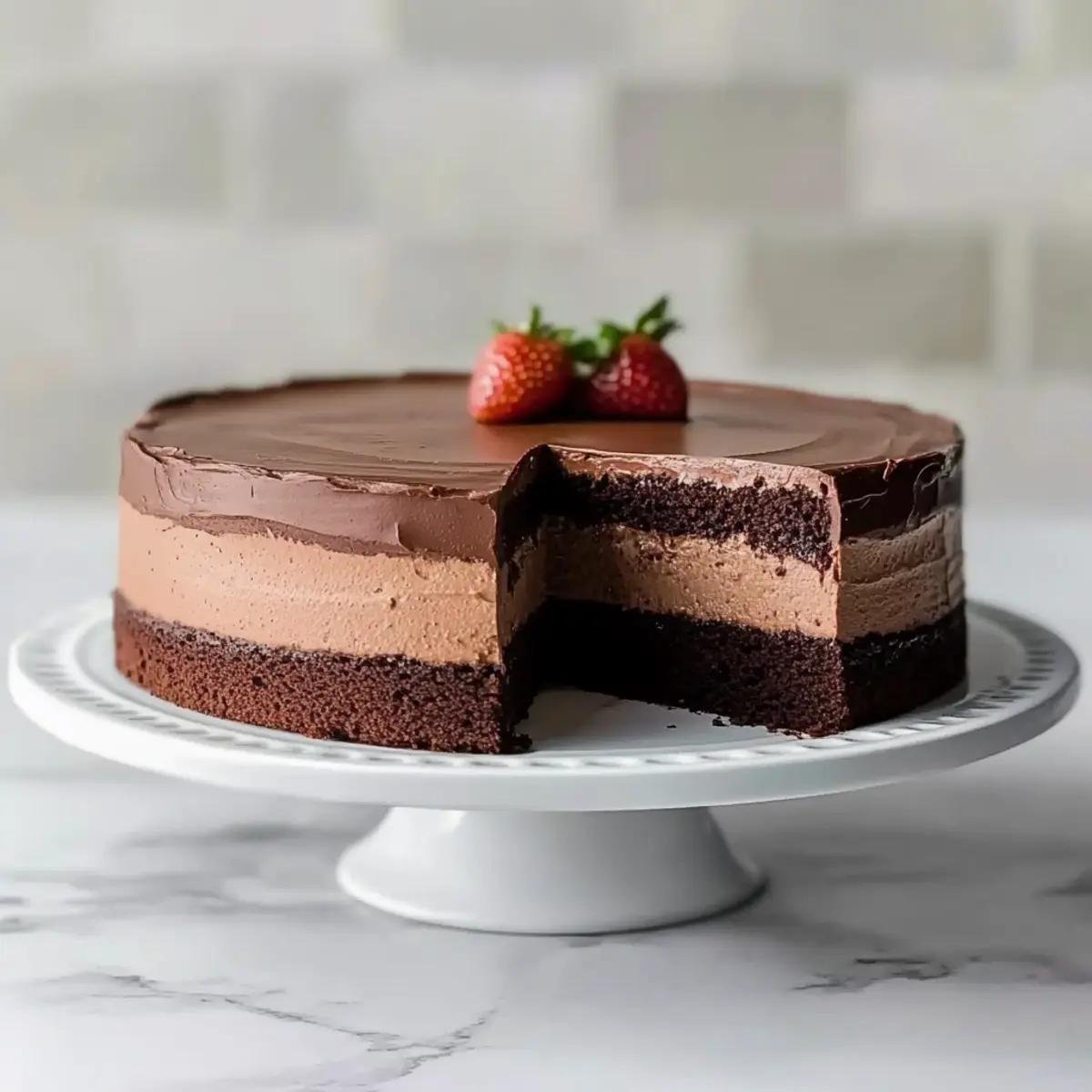 Triple Chocolate Mousse Cake