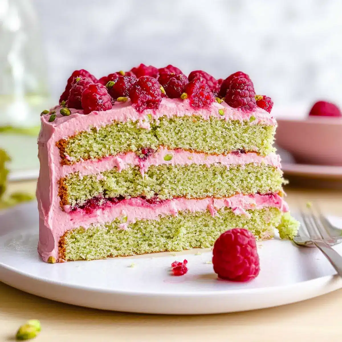 Raspberry Pistachio Cake