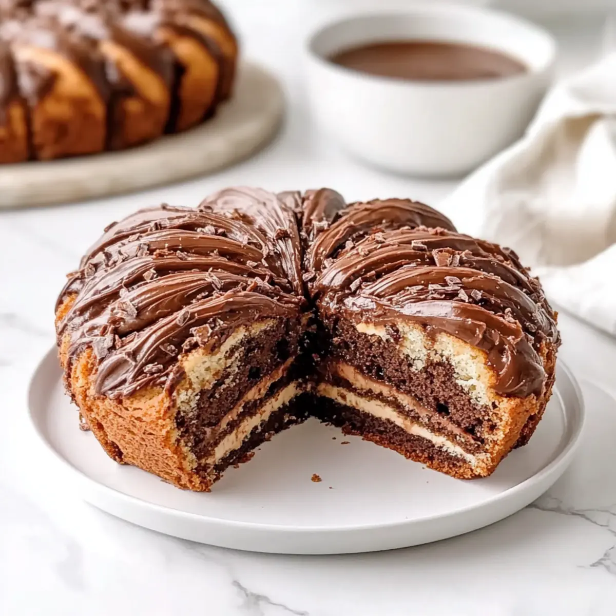Cocoa and Nutella Yeast Cake