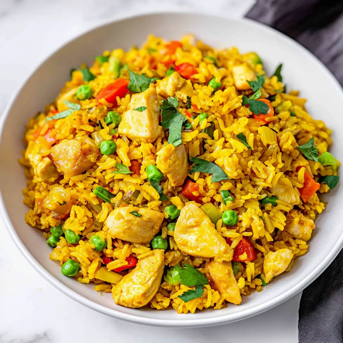 Curry Fried Rice with Chicken