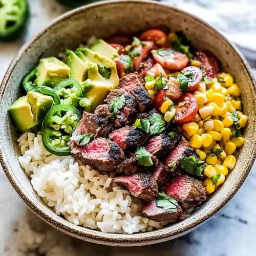 Street Corn Steak Rice Bowls