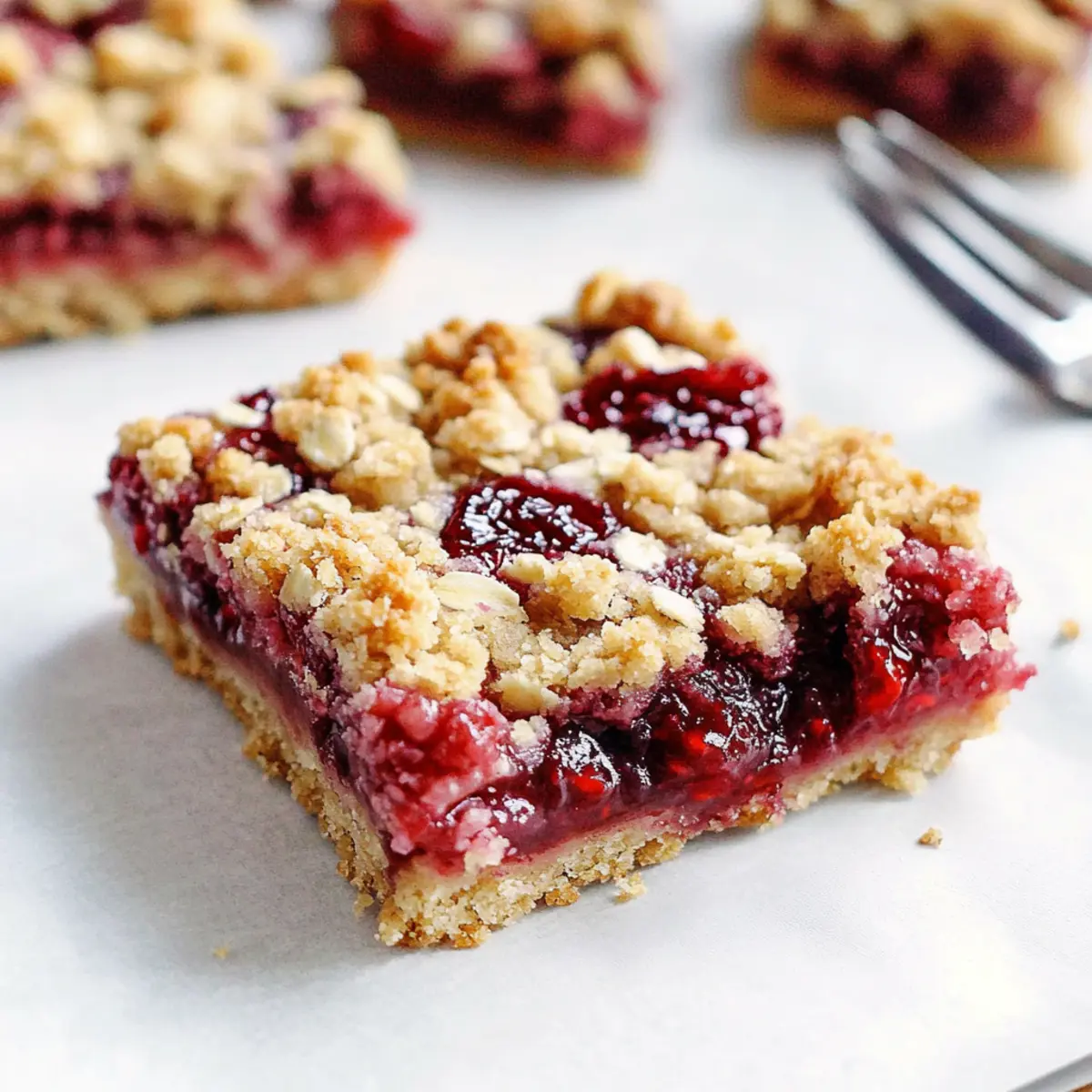 Raspberry Oatmeal Crumble Bars