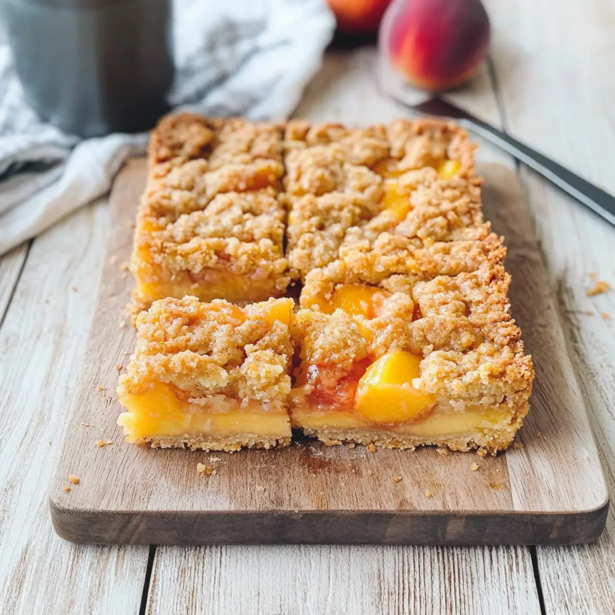 Peaches and Cream Crumble Bars