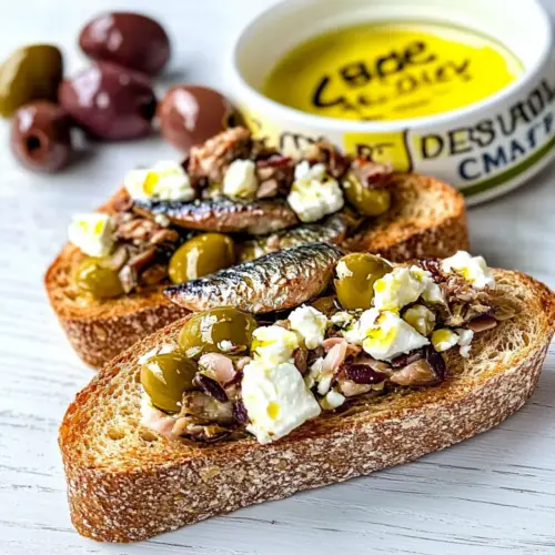 Feta + Olive Sardine Toasts