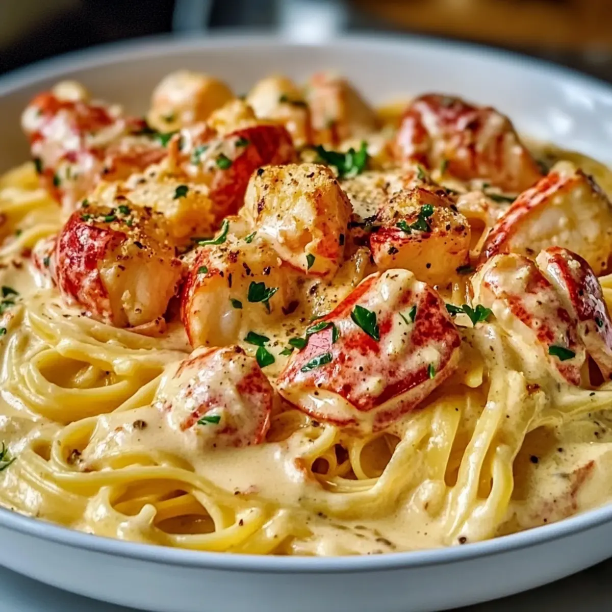 Creamy Lobster Linguine