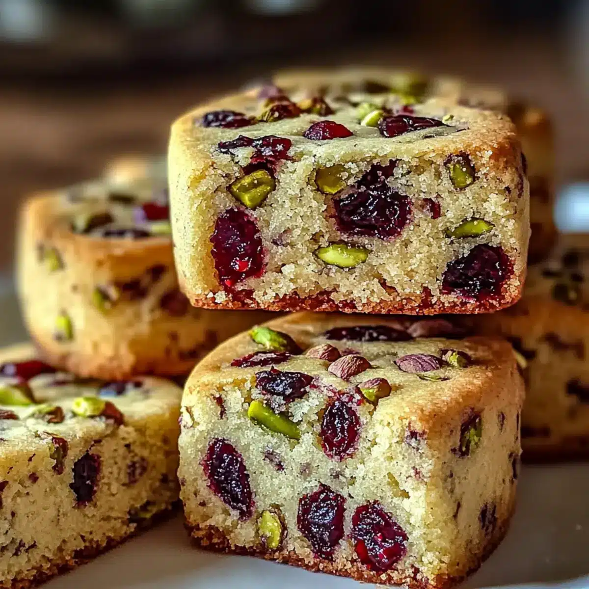 Cranberry Pistachio Shortbread Cookies