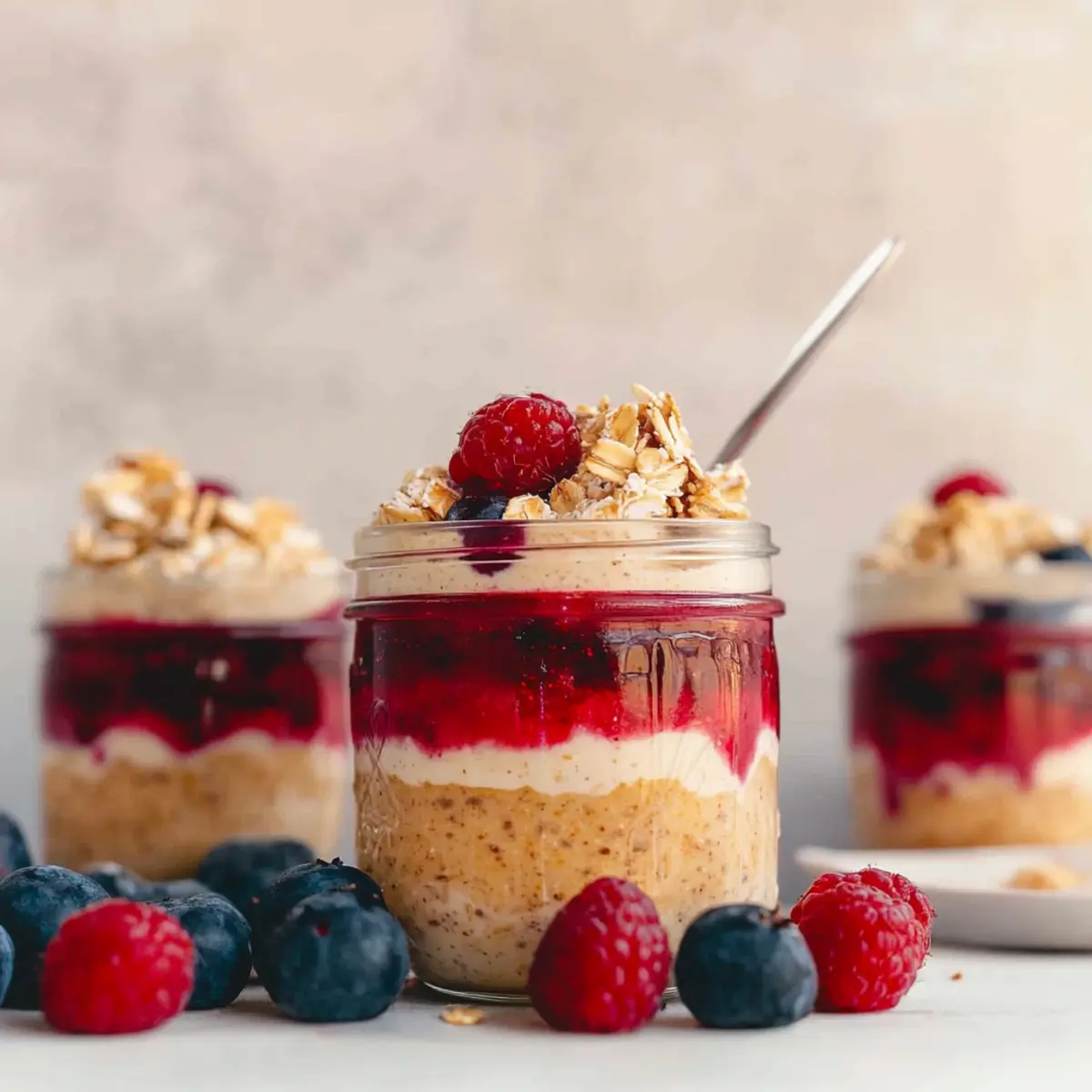Peanut Butter and Jelly Overnight Oats