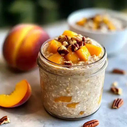 Peach Cobbler Overnight Oats