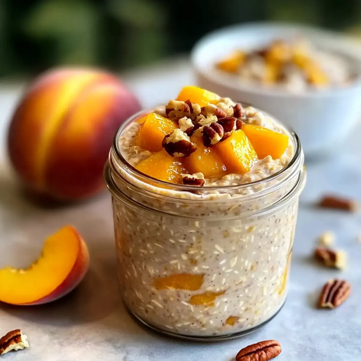 Peach Cobbler Overnight Oats