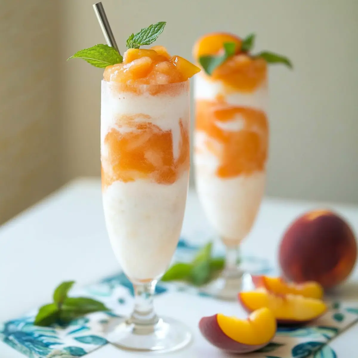 Coconut Peach Lemonade Slushies