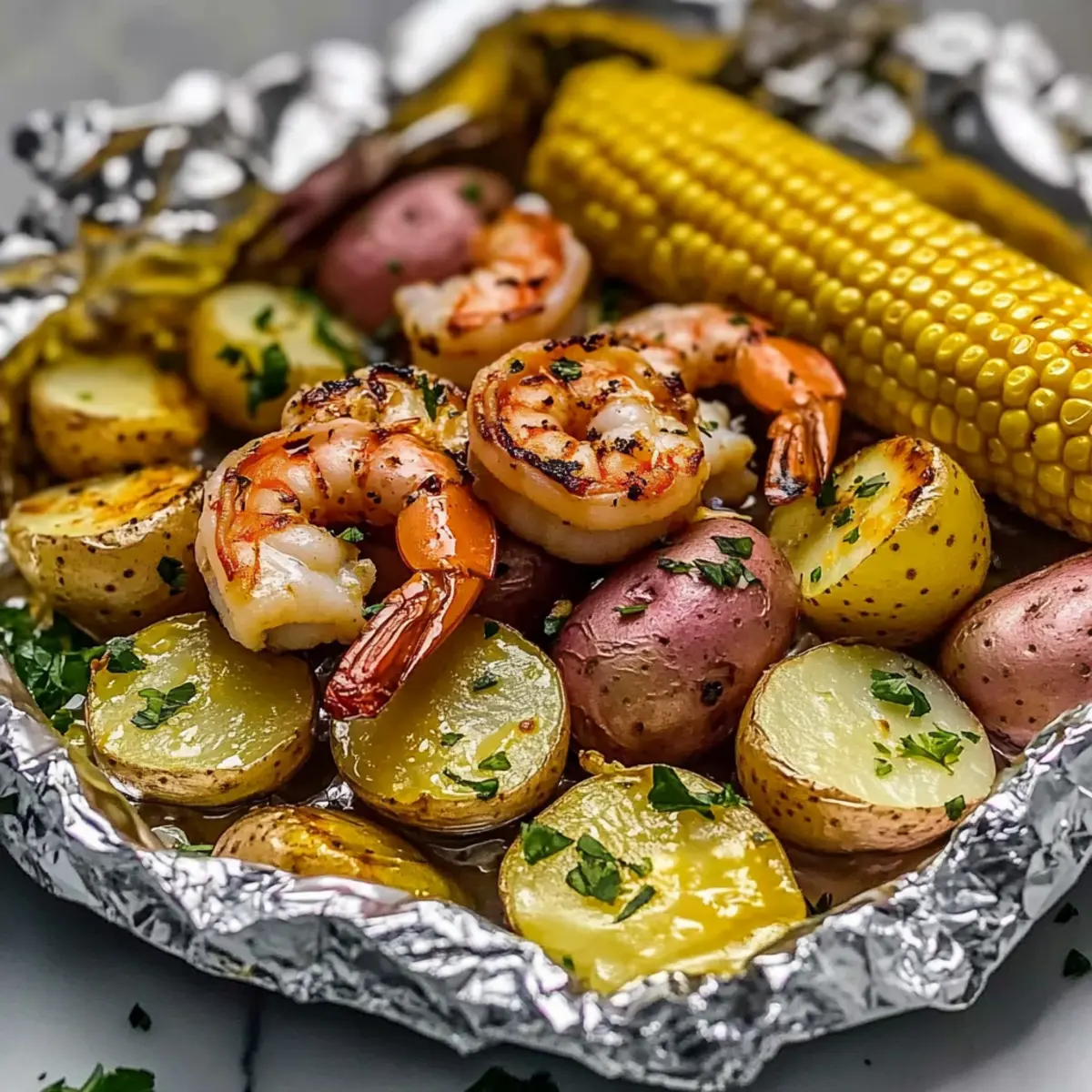 Spicy Grilled Shrimp in Foil