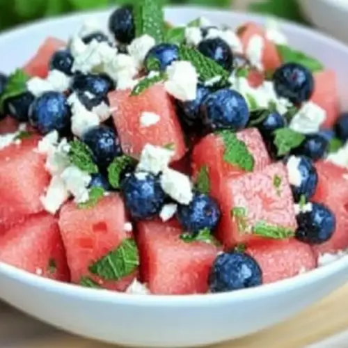 Watermelon Feta Blueberry Salad