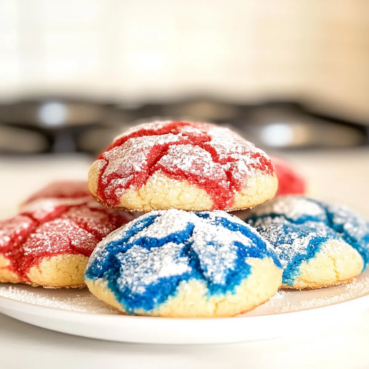 4th of July Crinkle Cookies